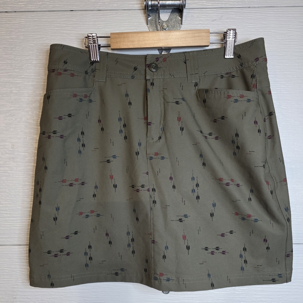 Eddie Bauer Green Patterned Womens Skirt